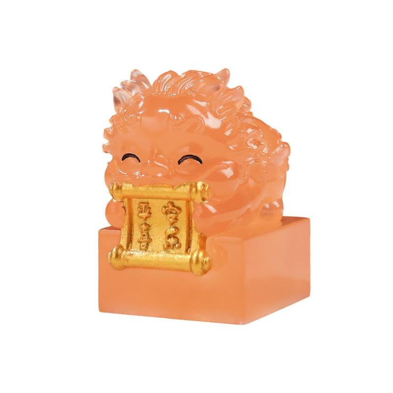 Pečeť z nefritu Pi Xiu Kreativní pryskyřičná stolní ozdoba Čínské kulturní řemeslné dekorace pro děti Dárek Suvenýr z knihkupectví Domácí kancelář