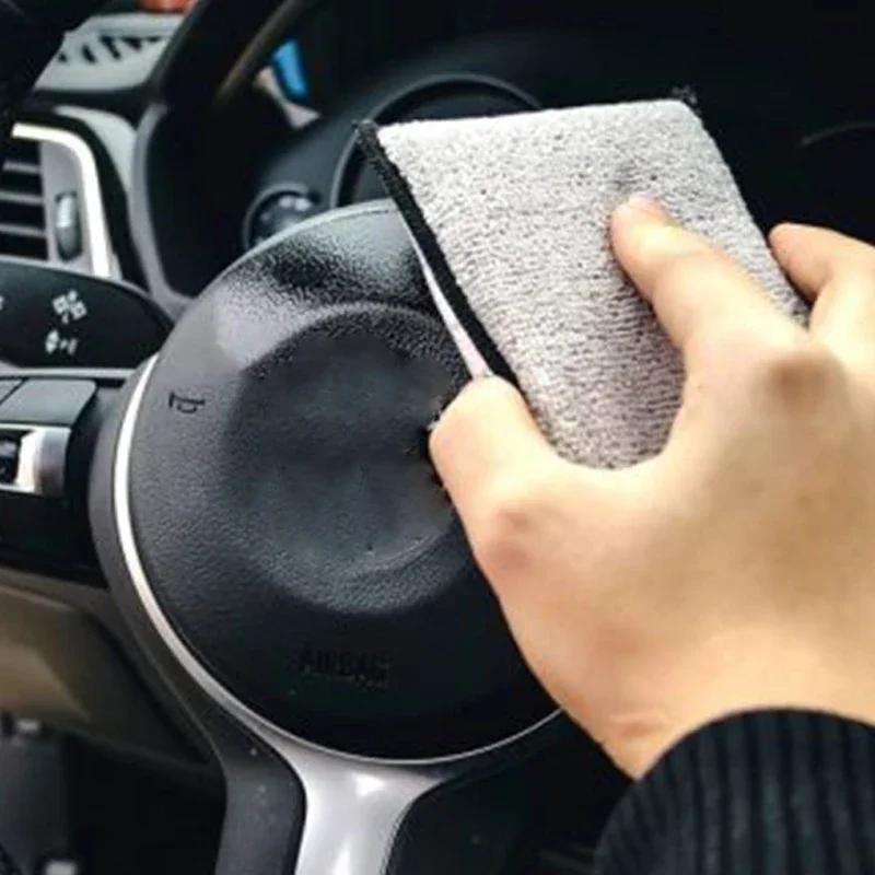 X10 Měkká oboustranná mikrovláknová mycí houbička Čištění kůže auta Mikrovláknový ručník Houbička na vosk Nářadí pro detailing auta Mytí auta