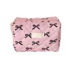 Bowknot Pattern Toiletry Holder Cosmetic Organizer for Travel or Daily Use Spacious Zippered Makeup Bag with Zippers