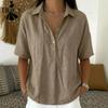 Chemisiers et chemises à manches courtes et col POLO pour femmes, mode décontractée, été, printemps, couleur unie, imprimé