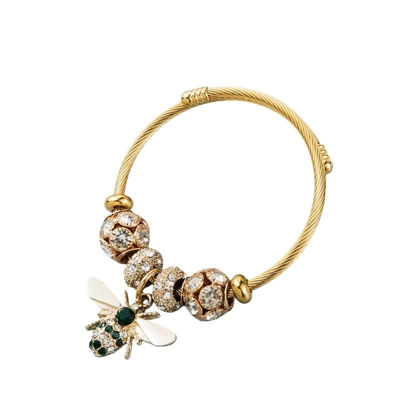 Fashion Bee Bangle Brass Plated Adjustable Jewelry For Women Gift Idea