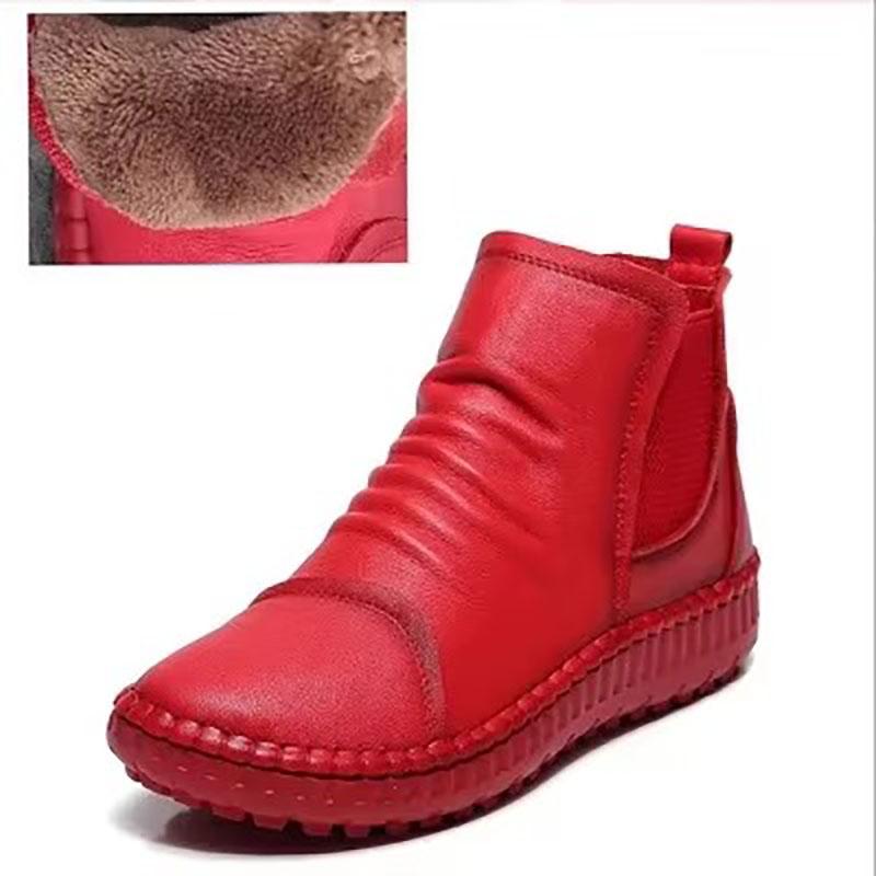 Women Boots Autumn Winter Fashion Handmade Ankle Boots Warm Soft Outdoor Casual Flat Shoes Woman