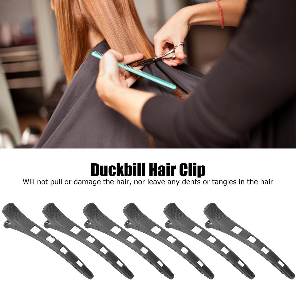 6pcs Professional Duckbill Hair Clip Portable Hair Salon DIY Sectioning Clips Styling ToolWhite