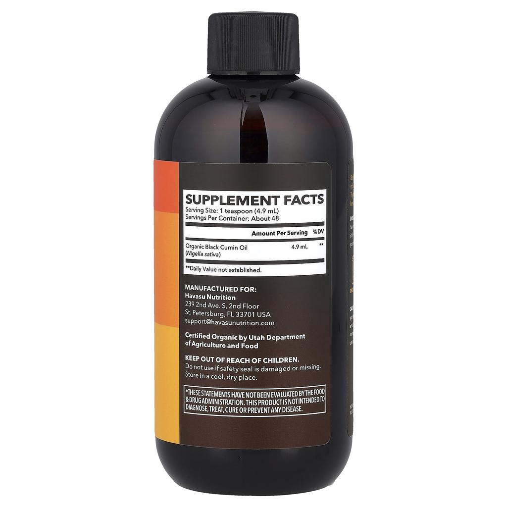 Organic Black Seed Oil, Unflavored, 236 Ml (8 Fl Oz)