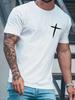 Simplicity Handwriting Cross Print Clothes Men Loose Oversized T-Shirt Summer Cotton Loose Short Sleeve Casual T-Shirts Tee