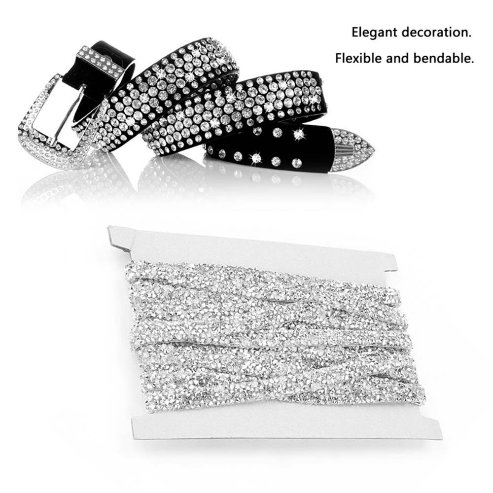 1pcs Gold & Sliver Self Adhesive Rhinestone Ribbon Sparkling Rhinestone Ribbon Sewing Crafts серебряный
