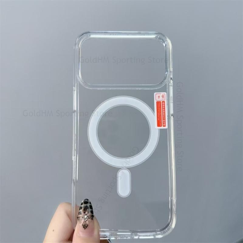 

Capa For Apple 17 Pro Max For Magsafe Magnetic Wireless Charging Phone Case For Iphone 16e 17 Pro 15 Pro Max Crystal Transparent Clear Phone Cover For iPhone 12 &Only Case чистый