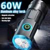 FLSTAR FIRE Strong Light 3 LED Flashlight USB Rechargeable Built-in Battery Waterproof Lantern with Pen Clip and Tail Magnet