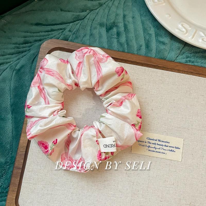 Scrunchie Multi Styles Floral Plaid Soft Fabric Minimalist Versatile Women Hair Tie Hair Accessories