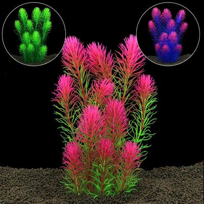 Aquarium Dekoration: Künstliches Wassergras und Plastikblumen (CU54)