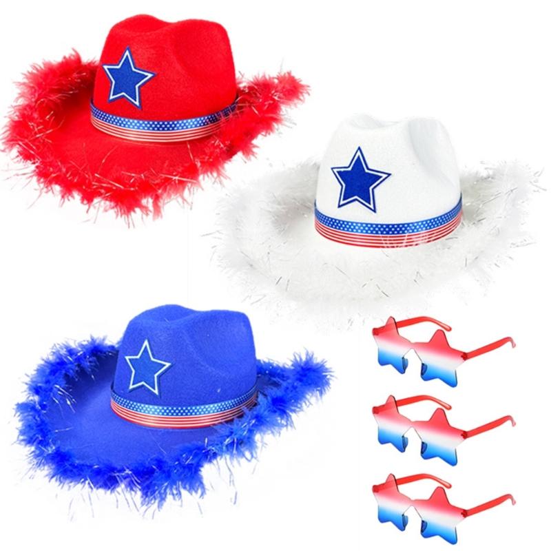 Patriotic Independence Day Outfits American Flag Costumes Accessories 4th of Jul Costume for Dresses Up Cosplay Party