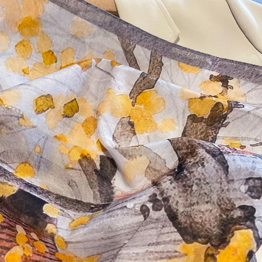 Summer Thin Fashionable Versatile Square Scarf Women's Fashion High Sense External Sunscreen Silk Scarf Professional Scarf Headscarf