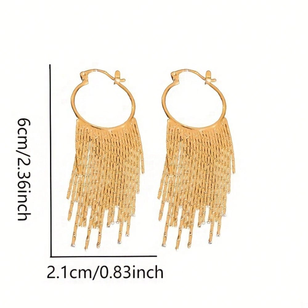 1 Pair Tassel Earrings, Long Temperament Earrings, Versatile And Fashionable Ear Accessories