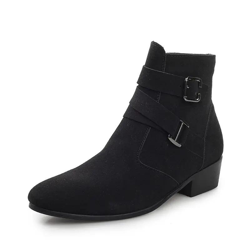 

2025 New Autumn and Winter New Men s Leather Boots Fashionable High Top Pointed Leather Shoes 47