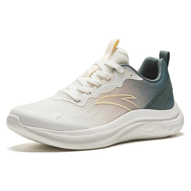Anta Lingyun Anti Slip And Wear Resistant Lightweight Low Top Sprint Running Shoes Men's White Gray Sneakers 912335550-3