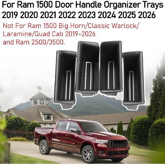 TTCR-II For Ram 1500 Door Side Organizer Tray      2024 2025 2026, For Ram 1500 Door Pocket Ert 4 Pcs (Does Not Fit 2500 3500
