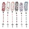 Catholic Rose Flower Pearl Rosary Necklace Rosary for Cross Christ Catholic Jewe