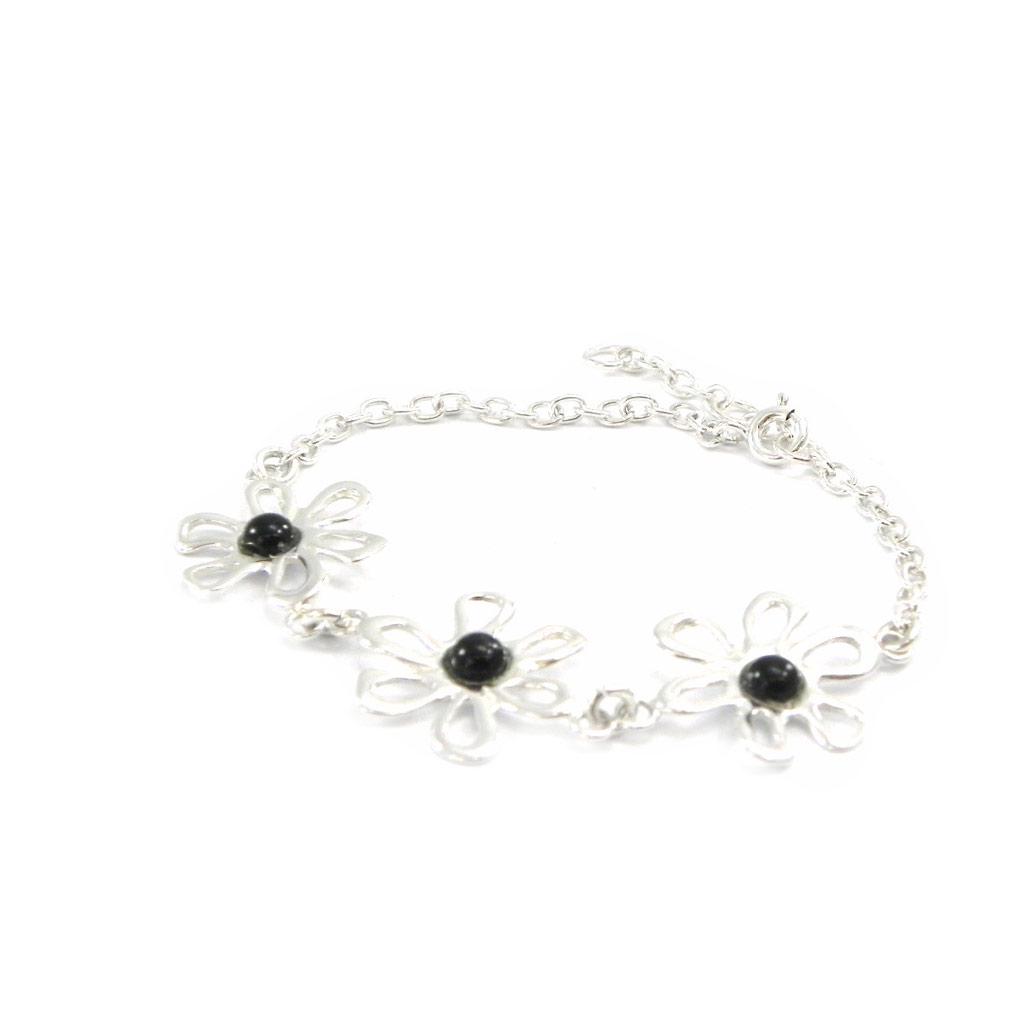 Les Trésors De Lily [I2622] - Silver Bracelet 'Jeet Black Goddess' Silver-black (rhodium-plated) - 18 Mm