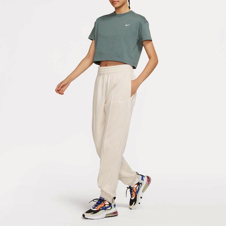 Nike Sportswear Essential Fleece Solid Color Sports Long Pants Spring Women Bottoms White BV4090-219