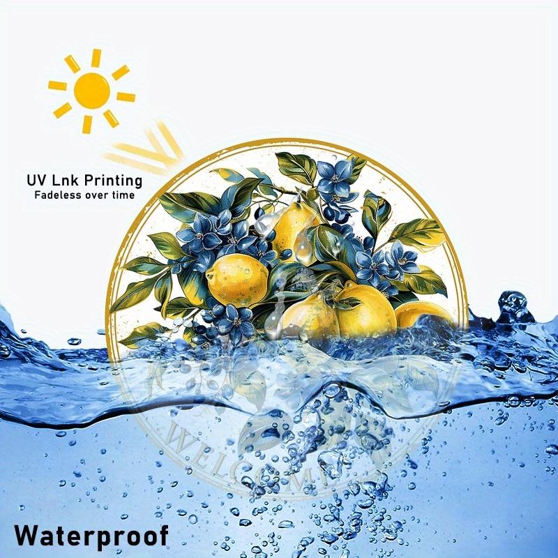 1 PCS 2D Wooden Hanging Sign Vintage Lemon Welcome Sign Theme 8 Inch Round Sign Home Bar Garage Cafe Garden Decoration