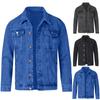 Casual werkkleding voor heren, denim jack met reverskraag en lange mouwen, los denim jack met meerdere zakken