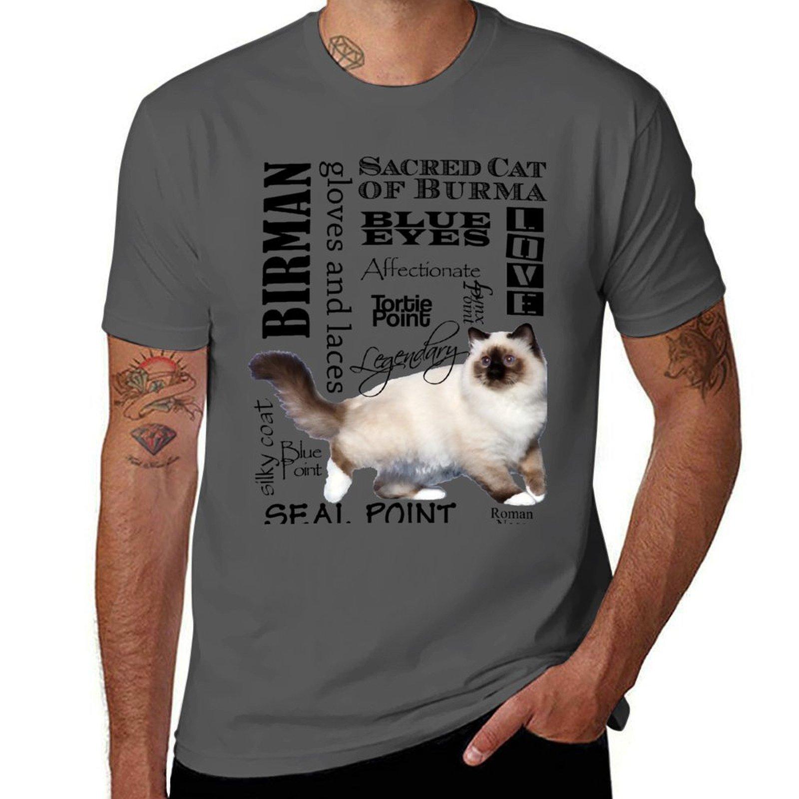 

Birman - Sacred Cat of Burma - Descriptive Words T-Shirt funny t shirts dark humor man t shirts for men casual T-Shirt 4XL
