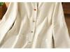 Women's Autumn Zen Cotton Linen Shirt Jacket with Frog Buttons