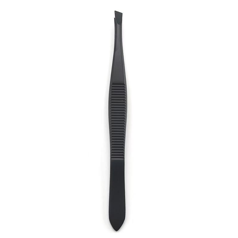 Stripe Stainless Steel Eyebrow Tweezers Slanted Flat Double Eyelid Tape Hair Removal Trimming Set