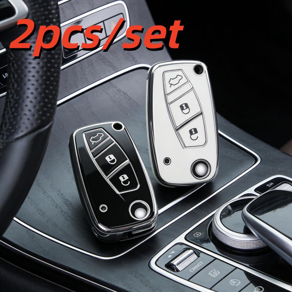 

2Pcs Car Key Case Covers For Fiat Panda Idea Ducato Bravo 500 Doblo Grande Stilo Punto Minibus