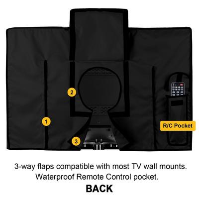Outdoor TV Cover 55" - 58" Waterproof Dustproof Television Protector Remote Control Pocket Bottom