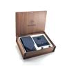 Pierroni Navy Blue Tie Set Of 4 With Special Wooden Box