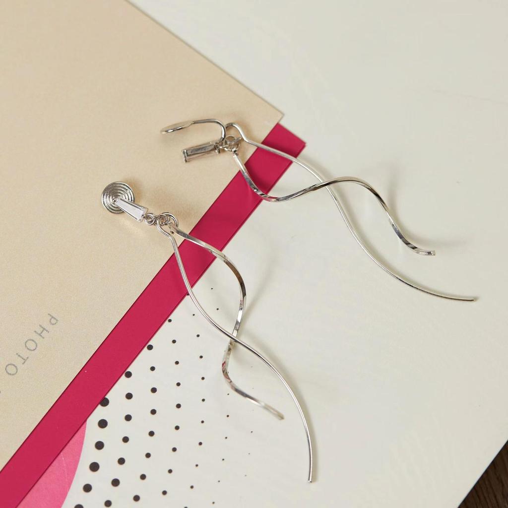 Čínské náušnice s dlouhým střapcem na moskytiéru pro ženy - Bez propíchnutí, Malý čtvercový design, Podzim/Zima