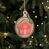 Wooden Christmas Round Wooden Sign Decoration Pendant Elk Santa Claus Christmas Tree Decoration