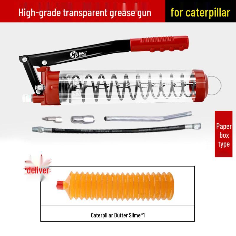 Caterpillar Dual-Use Manual High-Pressure Grease Gun with Four-Gear Locking Pliers and Flat Head