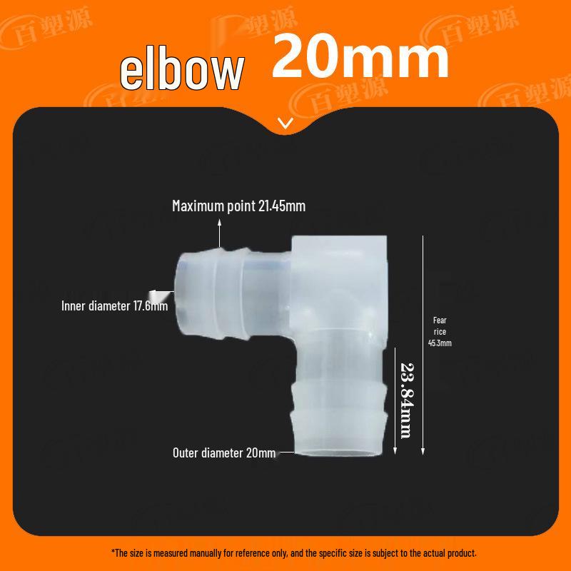 Plastic Elbow Hose Connector 90° Barb for Fish Tank Water Pipe