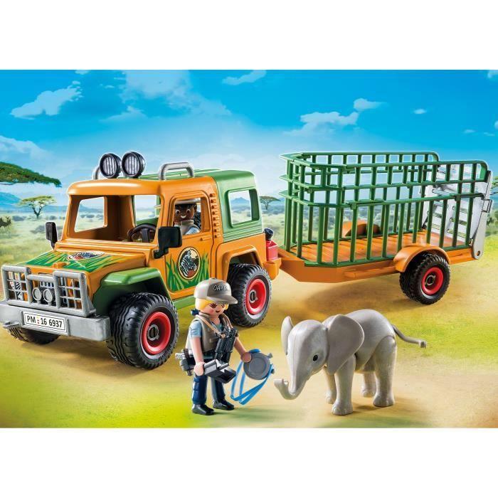 Playmobil 6937 véhicule avec éléphanteau et soigneurs