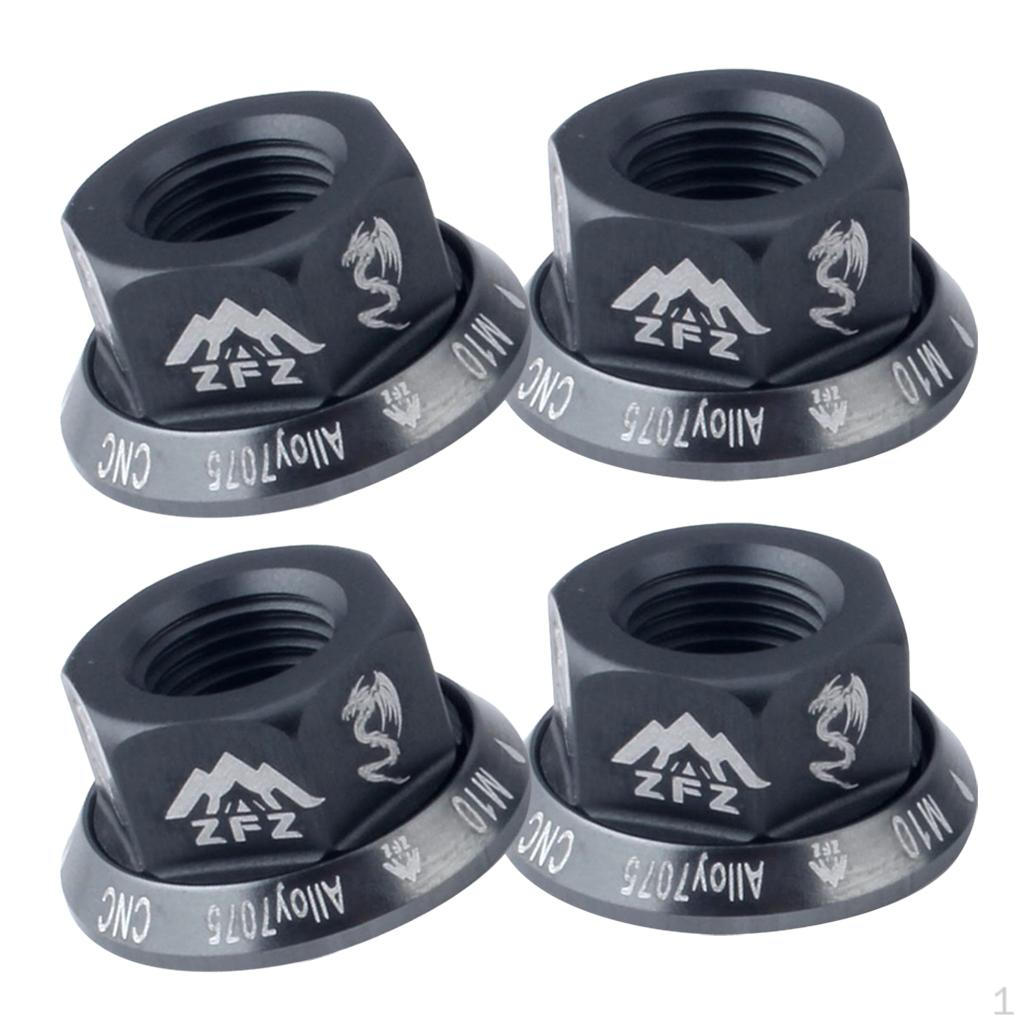 

MUQZI 4 шт. Легкие гайки для втулок горного велосипеда, фиксированная передача, алюминиевый сплав, осевой винт