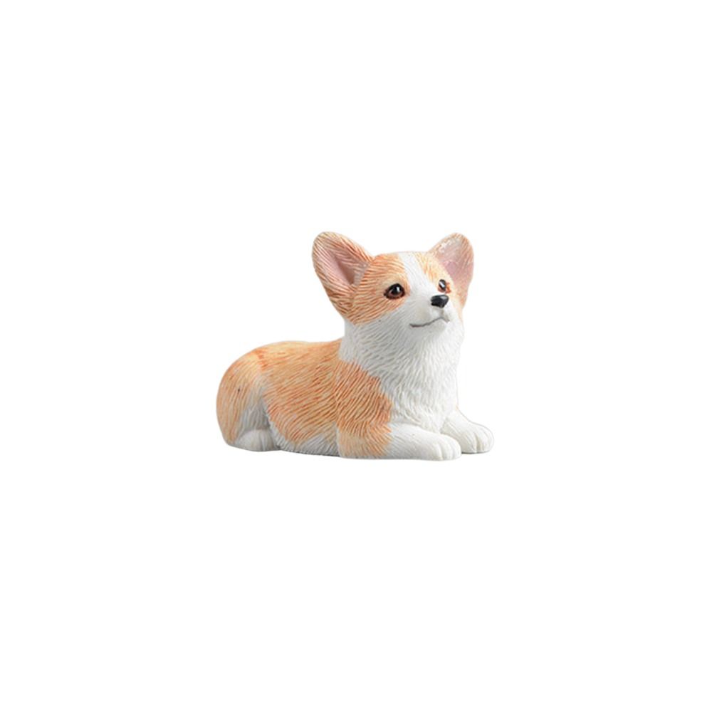 Gift for Kids Resin Figures Dog Doll Miniature Figurines Car Ornament Corgi Model Simulation Dog