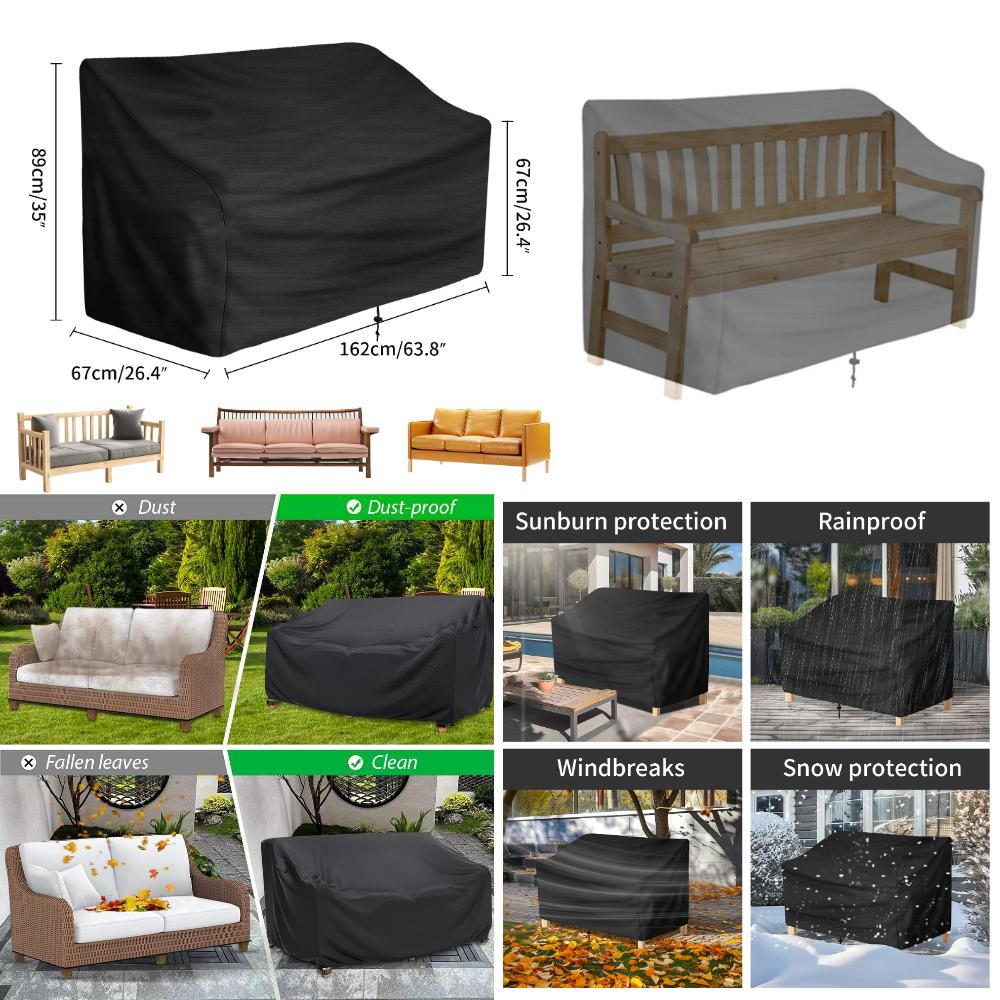 210D Oxford Garden Chair Cover Waterproof Furniture Protector Dustproof Bench/Stacking/Folding Chair Cover Patio Seat Rain Cover