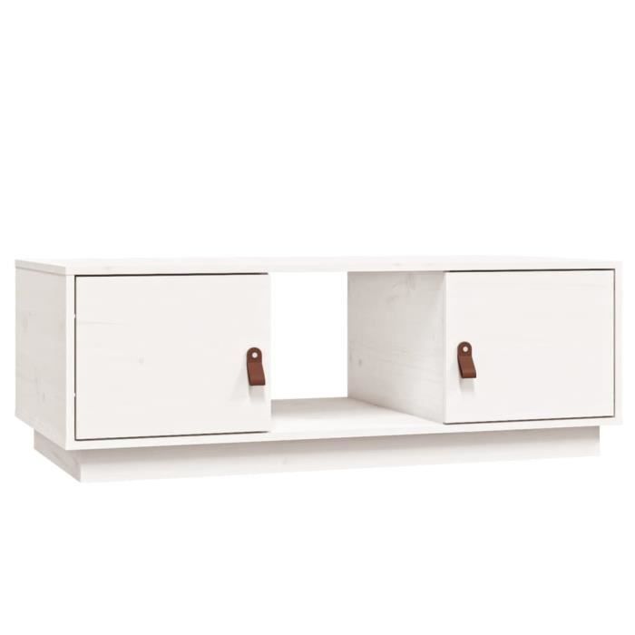 818266 vidaXL Table basse Blanc 100x50x35 cm Bois massif de pin