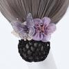 Butterfly Flower Elastic Hair Net Rhinestone Beads Decor Hair Bun Holder  Hotel Staff Uniform