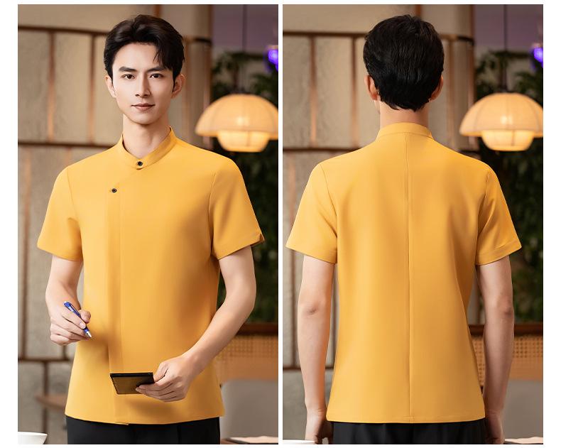 Chinesischer Tee & Hot Pot Uniform - Kurzarm Nationaler Stil für Restaurant- & Café-Personal