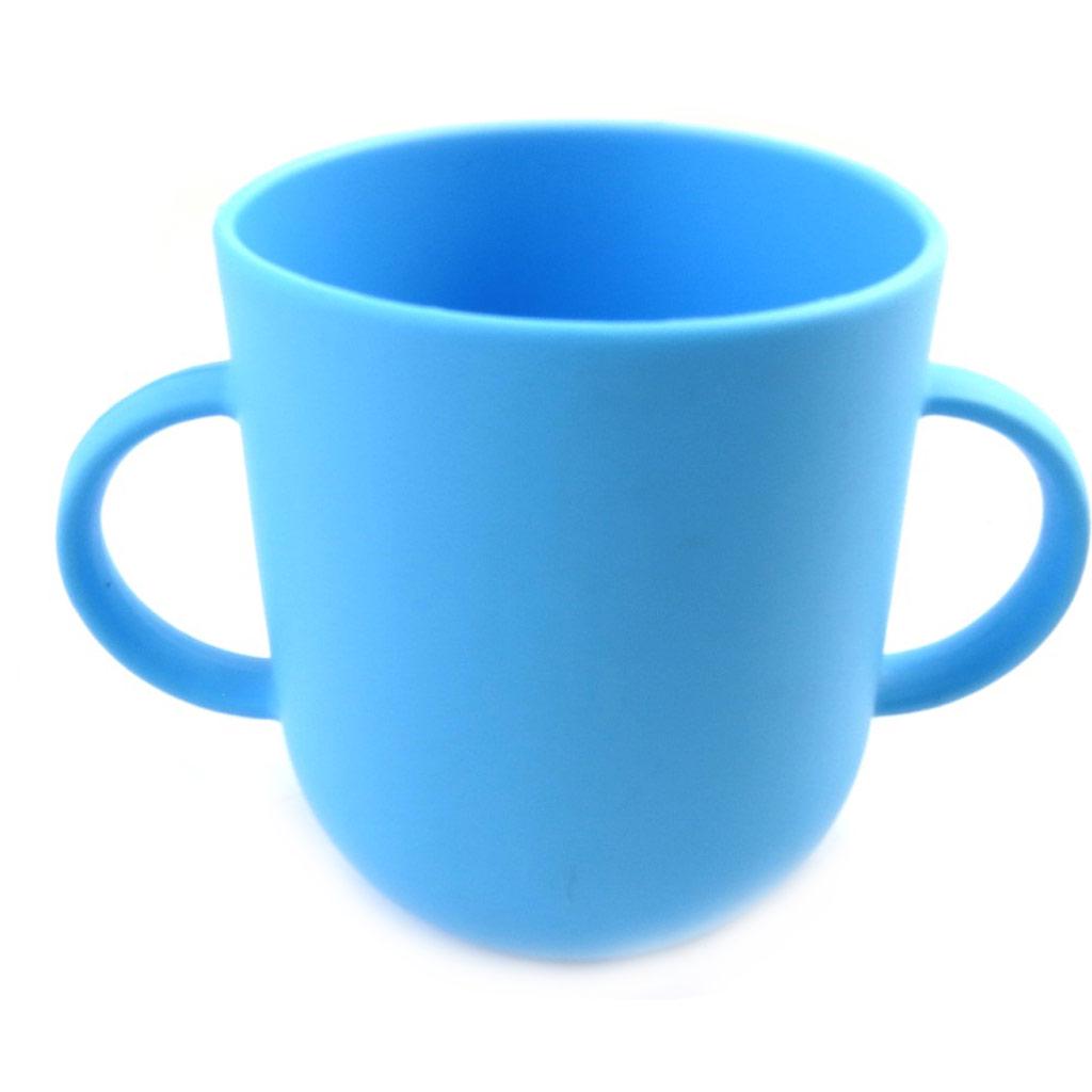 Les Trésors De Lily [M6345] - Gobelet bébé silicone 'Animaux' bleu - 7x8 cm