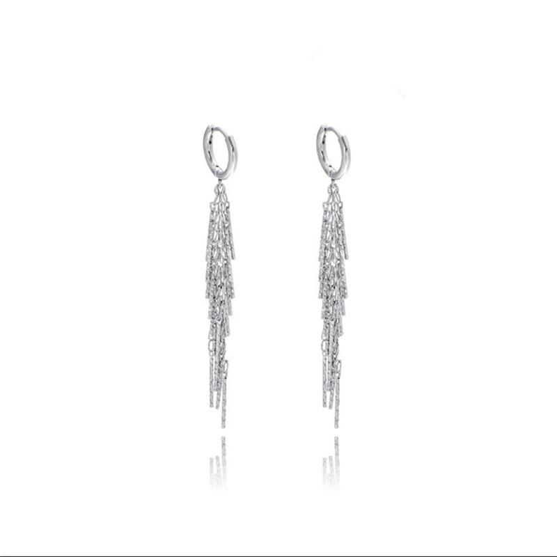 Shiny Long Tassel Glitter Drop Earrings for Women Fashion Long Chain Dangle Earring Wedding Party Jewelry Gifts