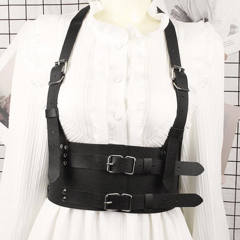 Harness Waist Belt Punk Leather Harness Belt Underbust Corset Top With Strap Leather Suspender Belt Clubwear To Wear Out