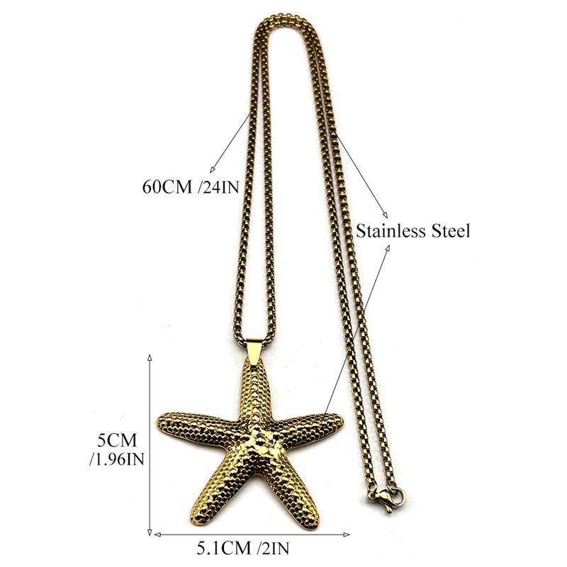 Starfish Sea Star Pendant Necklace For Women Men Stainless Steel Gold Silver Color Party Wedding Chain Jewelry Gifts