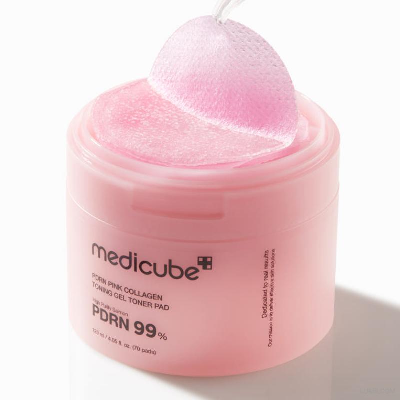 Medicube PDRN Rosa Kollagen Toning Gel Toner Pad 70+10 Pads (Limitierte Auflage, beschränkte Auflage)