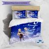 3pcs Custom Name Cartoon Genshin Impact Characters Bedding Set Duvet Cover Closure Includes 1 Duvet Cover & 2 Pillowcases for All Seasons Bedroom Deco