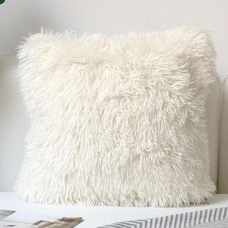 Nordic Plush Pillow Cover Modern Simple Crystal Plush Soft Comfortable Solid Color Cushion Cover Cushion Cover