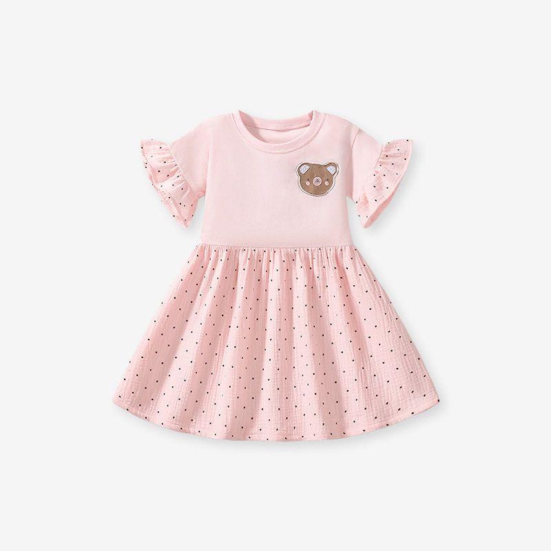 Little Maven Пограничная Мультяшная Детская Платье Летнее Короткий Рукав Девочки Юбка Европейская и Американская Чистый Хлопок Детская Юбка S 3038 7Y (140cm)
